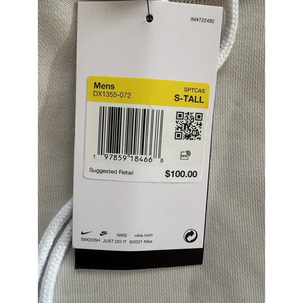 NEW Nike Sportswear Solo Swoosh Fleece Pullover Hoodie DX1355-072 Men Small Tall - Picture 5 of 10